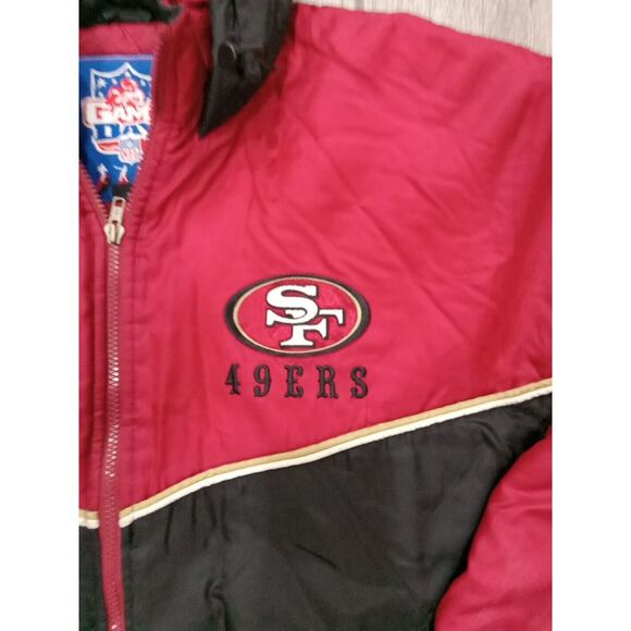 Game Day NFL Fans Gear San Francisco 49ers Hooded Jacket 1990's Large 49ers Embr - Picture 5 of 8